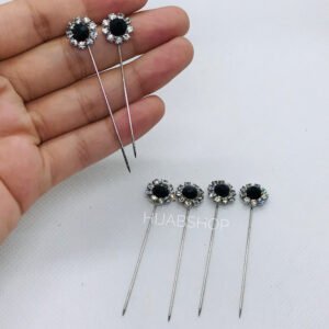 Floral Black Pin Set