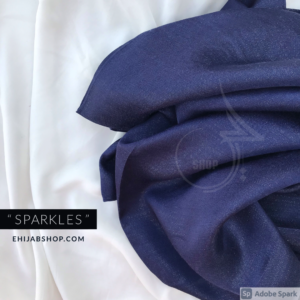 Navy - Plain Sparkle Silk