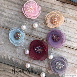 Crystal Floral Hijab Pins