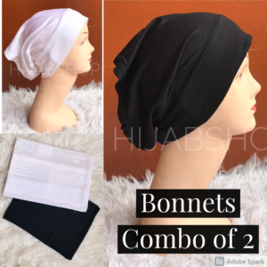 Combo of 2 - Black & White Bonnets