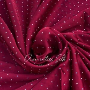 Maroon - Diamonties Silk