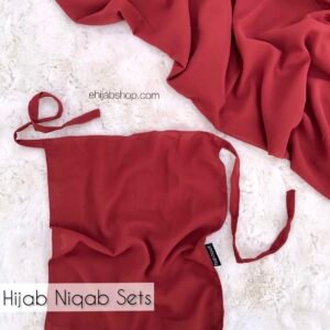 Hijab Niqab Set - Red Wine