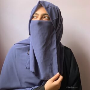 Hijab Niqab Set - Denim Blue